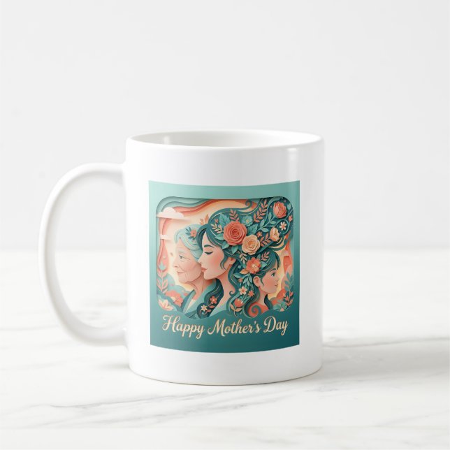 Cute Happy Mother's Day  Coffee Mug (Left)