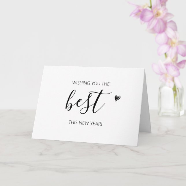 cute happy new year minimalist card (Orchid)