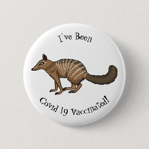Cute happy numbat cartoon illustration 6 cm round badge