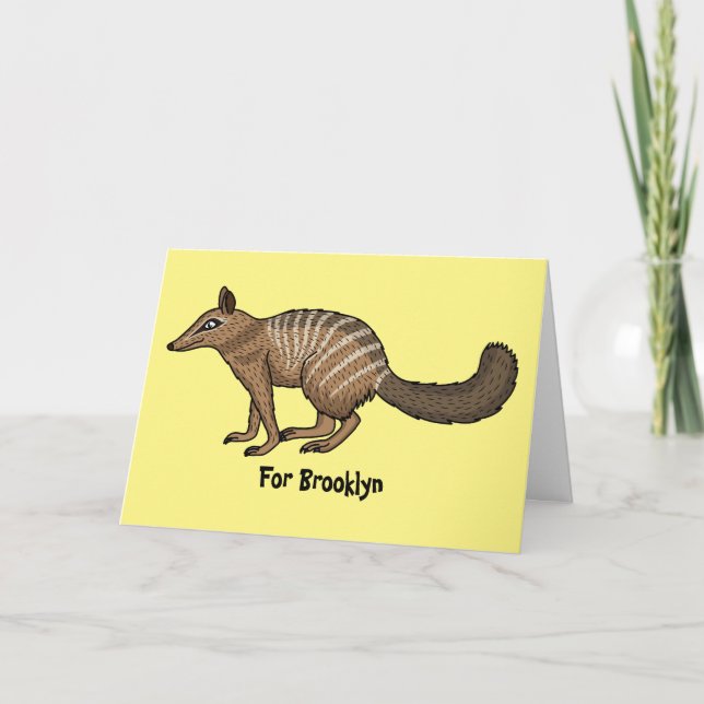 Cute happy numbat cartoon illustration card (Front)