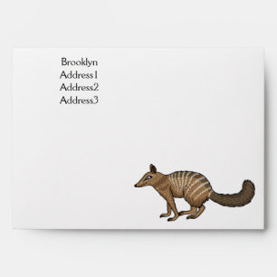 Cute happy numbat cartoon illustration envelope