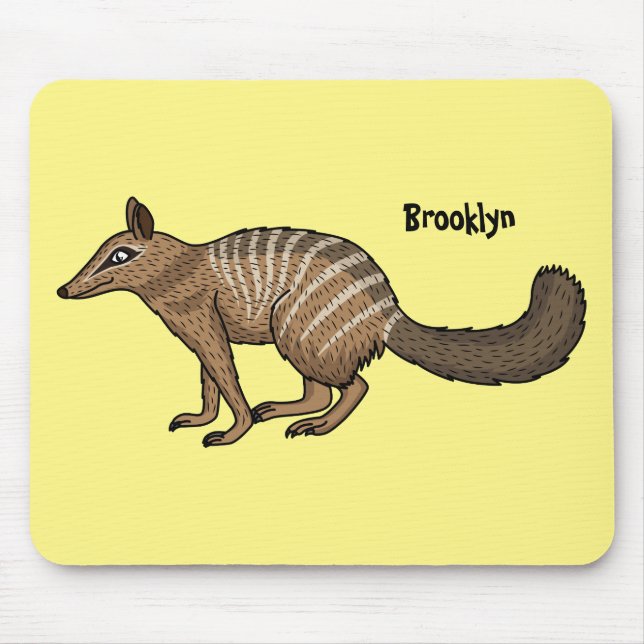 Cute happy numbat cartoon illustration  mouse pad (Front)