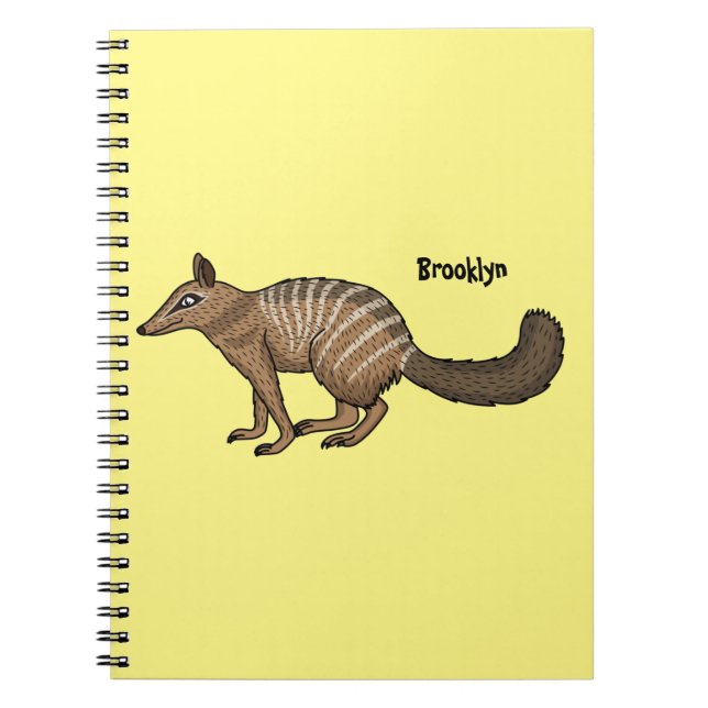 Cute happy numbat cartoon illustration notebook (Front)