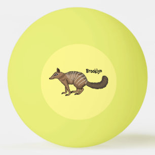 Cute happy numbat cartoon illustration ping pong ball