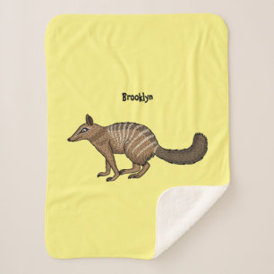 Cute happy numbat cartoon illustration sherpa blanket