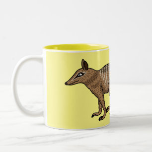 Cute happy numbat cartoon illustration  Two-Tone coffee mug