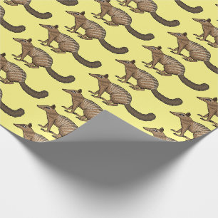 Cute happy numbat cartoon illustration wrapping paper