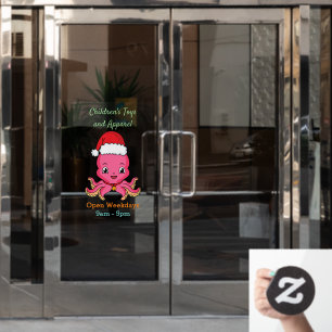 Cute happy octopus wearing Christmas hat cartoon