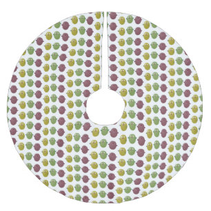 Cute happy olives singing cartoon brushed polyester tree skirt