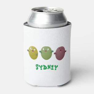 Cute happy olives singing cartoon  can cooler