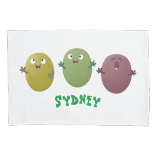 Cute happy olives singing cartoon pillowcase