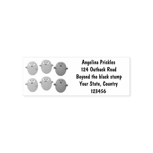 Cute happy olives singing cartoon self-inking stamp (Design)
