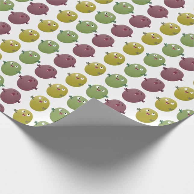 Cute happy olives singing cartoon wrapping paper (Corner)