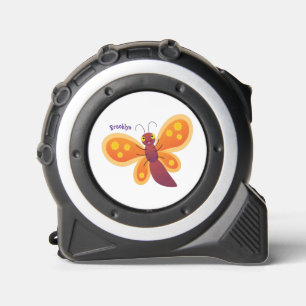 Cute happy orange butterfly cartoon illustration 1