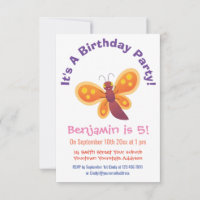 Cute happy orange butterfly cartoon illustration