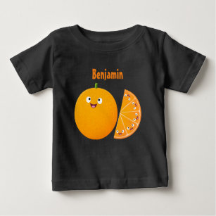 Cute happy orange citrus fruit cartoon baby T-Shirt