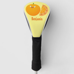 Cute happy orange citrus fruit cartoon golf head cover