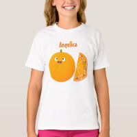 Cute happy orange citrus fruit cartoon