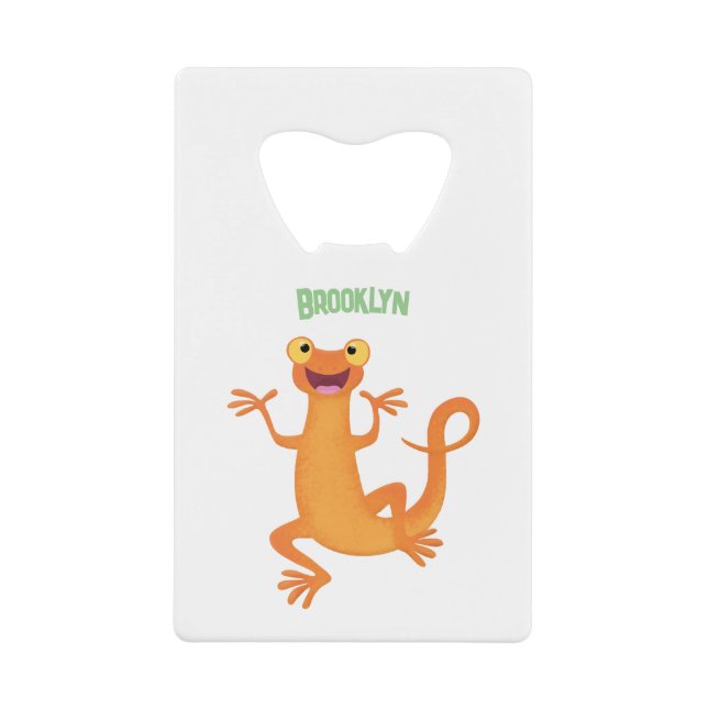 Cute happy orange dancing newt (Front)