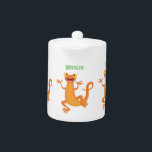 Cute happy orange dancing newt<br><div class="desc">This cute happy orange newt is dancing in cartoon illustration style. For kids and kids at heart.</div>