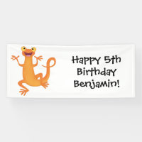 Cute happy orange dancing newt 