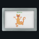 Cute happy orange dancing newt belt buckle<br><div class="desc">This cute happy orange newt is dancing in cartoon illustration style. For kids and kids at heart.</div>