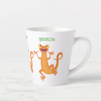 Cute happy orange dancing newt