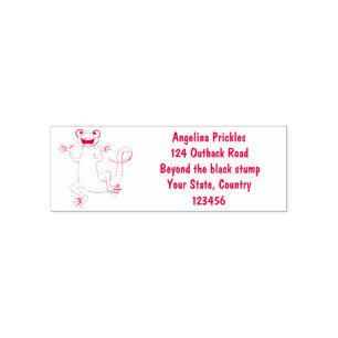 Cute happy orange dancing newt  self-inking stamp