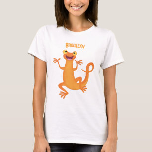 Cute happy orange dancing newt T-Shirt