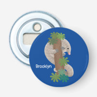 Cute happy pangolin anteater illustration