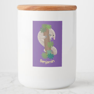 Cute happy pangolin anteater illustration food label