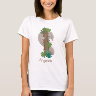 Cute happy pangolin anteater illustration T-Shirt