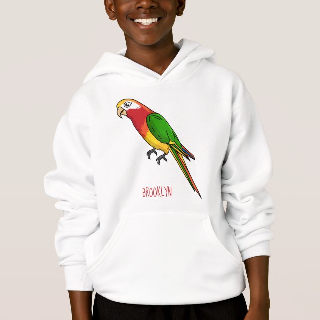 Cute happy parrot cartoon illustration (Front)