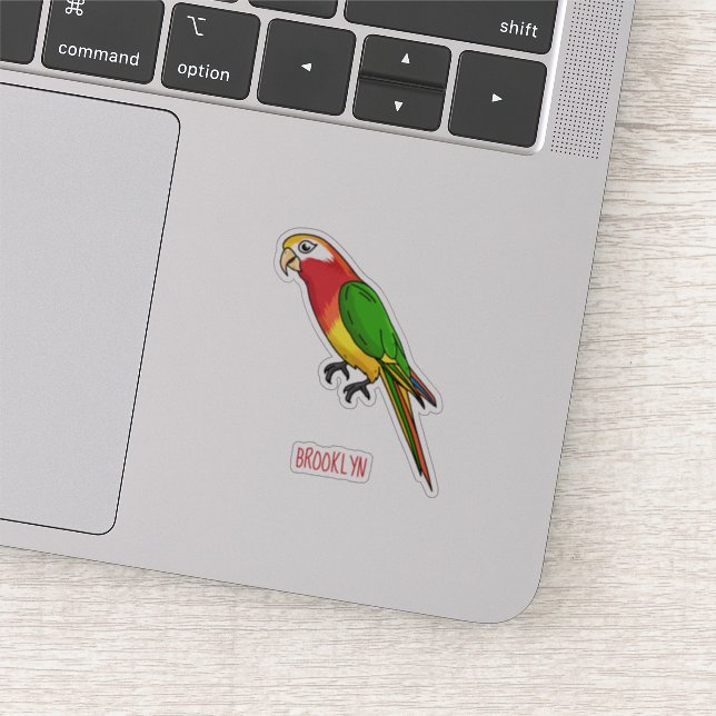 Cute happy parrot cartoon illustration (Detail)