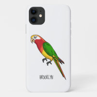 Cute happy parrot cartoon illustration