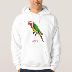 Cute happy parrot cartoon illustration hoodie