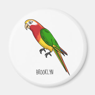 Cute happy parrot cartoon illustration magnet