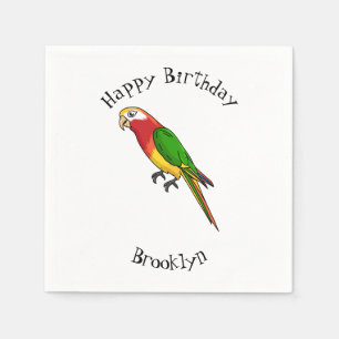 Cute happy parrot cartoon illustration napkin