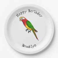 Cute happy parrot cartoon illustration