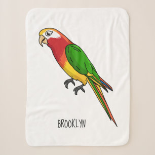 Cute happy parrot cartoon illustration  sherpa blanket