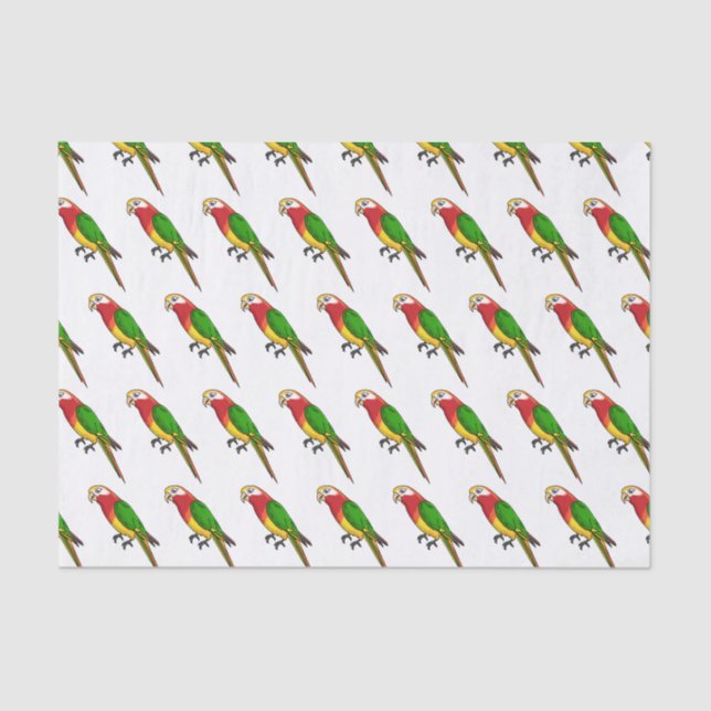 Cute happy parrot cartoon illustration tissue paper (Front)