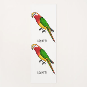 Cute happy parrot cartoon illustration yoga mat
