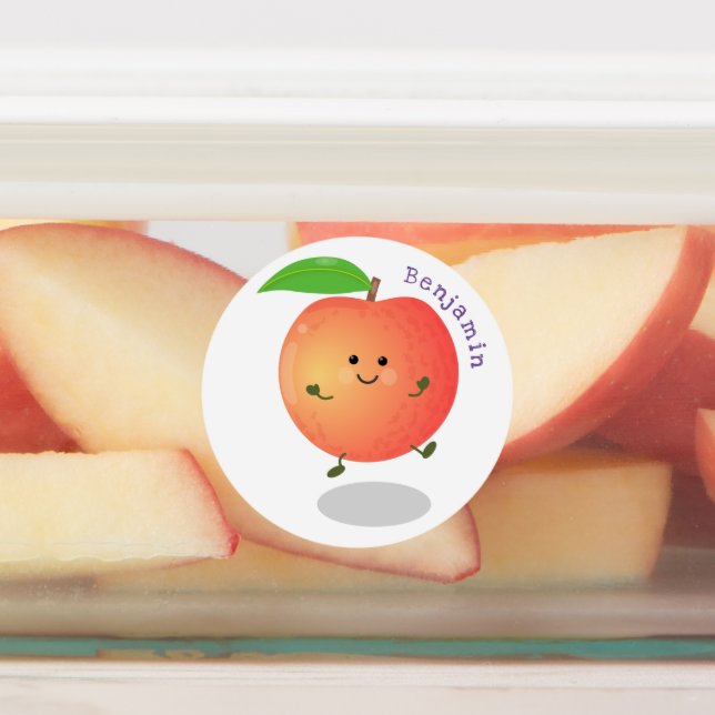Cute happy peach yellow cartoon (Affixed)