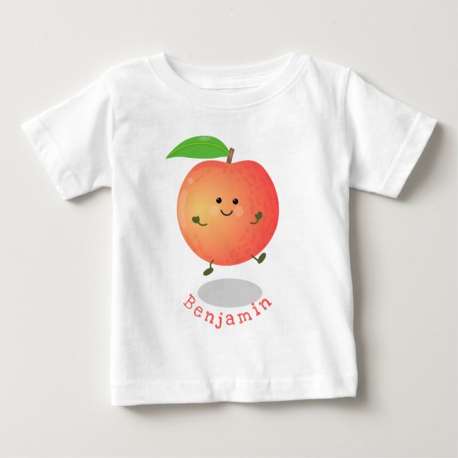 Cute happy peach yellow cartoon baby T-Shirt (Front)