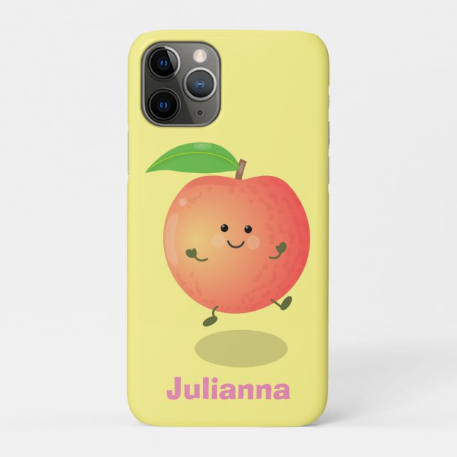 Cute happy peach yellow cartoon Case-Mate iPhone case (Back)