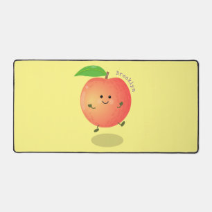 Cute happy peach yellow cartoon desk mat