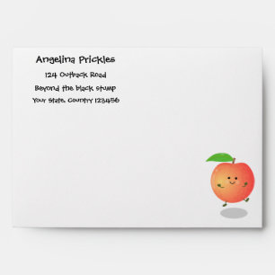 Cute happy peach yellow cartoon envelope