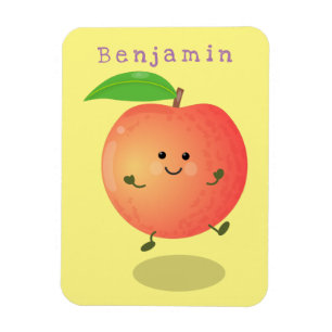 Cute happy peach yellow cartoon magnet