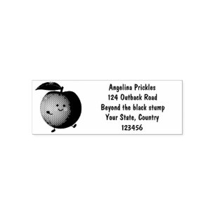 Cute happy peach yellow cartoon self-inking stamp