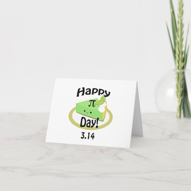 Cute Happy Pi Day Card (Front)